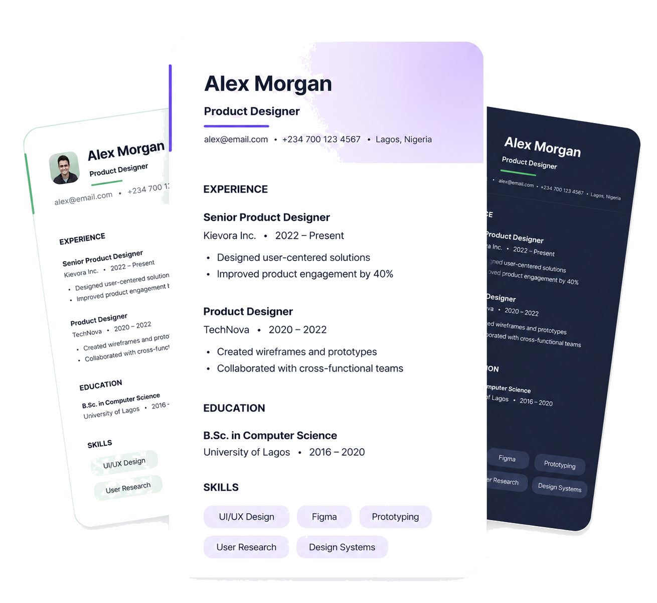 Resume templates preview